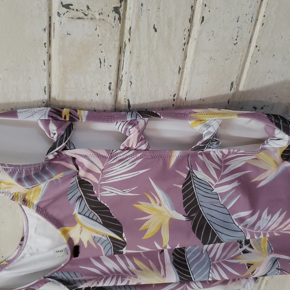 Volcom Don’t Leaf Faded Mauve One Piece Cutout Sw… - image 3